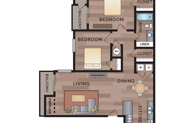 2 beds, 1 bath, 884 sqft, $1,228, Unit 193