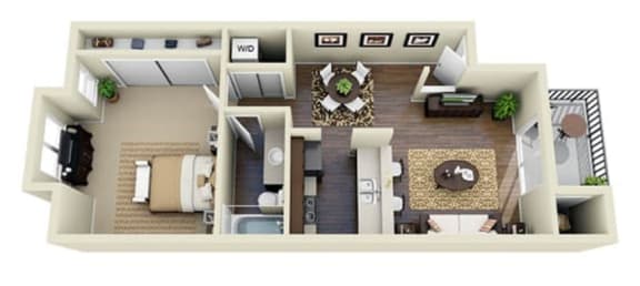 1 bed, 1 bath, 754 sqft, $2,859
