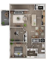 2 beds, 1 bath, 952 sqft, $1,769