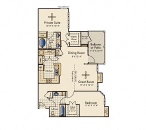 2 beds, 2 baths, 1,196 sqft, $1,545