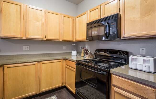 Model Unit Kitchen at Greensview Apartments in Aurora, Colorado, CO