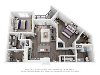 2 beds, 2 baths, 1,131 sqft, $2,420