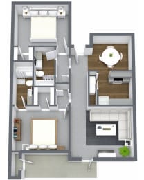 2 beds, 2 baths, 1,246 sqft, $1,420