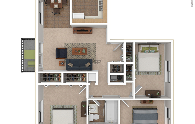 3 beds, 1 bath, 967 sqft, $1,190