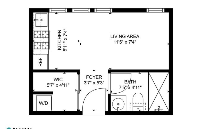 Studio, 1 bath, 219 sqft, $1,350, Unit 412