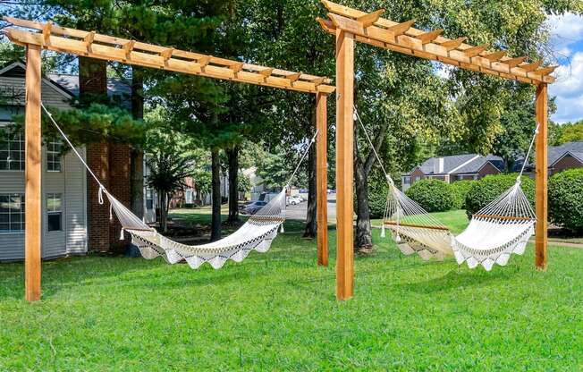 two hammocks on the Littlestone Apartments property