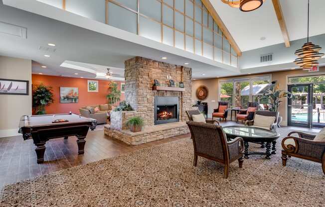 Clubhouse Lounge Overlooking The Pool  Deck