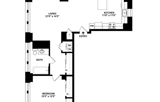 1 bed, 1 bath, 931 sqft, $2,815, Unit C-1502