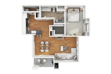 1 bed, 1 bath, 752 sqft, $1,444