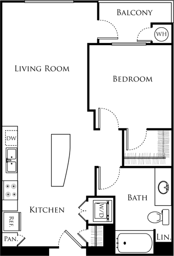 1 bed, 1 bath, 772 sqft, $2,492