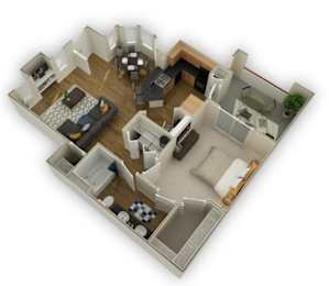 1 bed, 1 bath, 863 sqft, $1,400