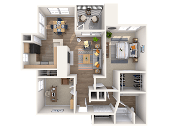 2 beds, 1 bath, 939 sqft, $1,274
