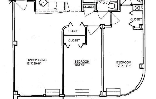 2 beds, 2 baths, 960 sqft, $4,000, Unit 6C