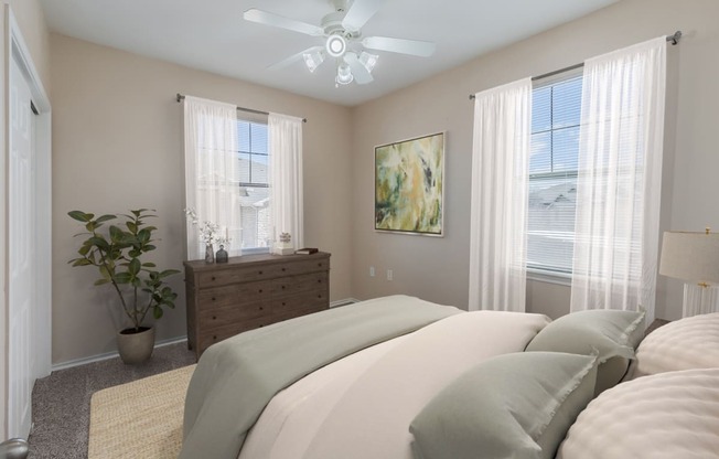 Dominium_Rosemont at Mayfield Villas_Virtually Staged Apartment Bedroom