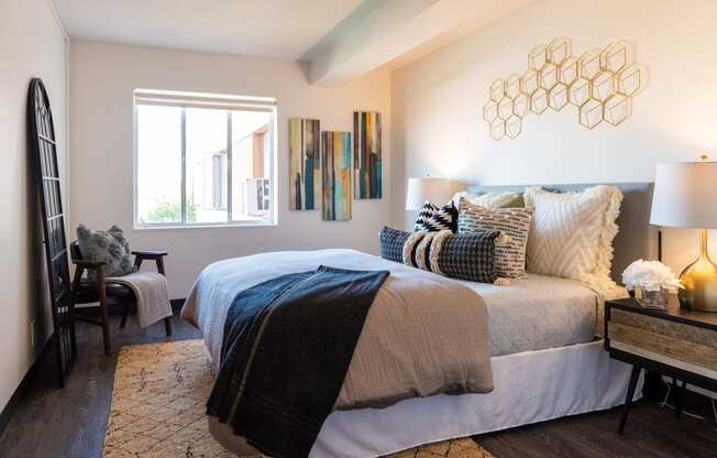 Bedroom at Portland Towers with natural light