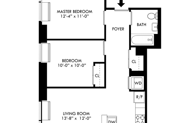 2 beds, 2 baths, $6,000, Unit 6K