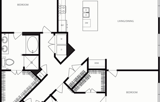 2 beds, 2 baths, 1,427 sqft, $3,050, Unit 2413