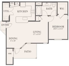 1 bed, 1 bath, 756 sqft, $1,379
