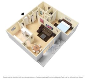 1 bed, 1 bath, 735 sqft, $974
