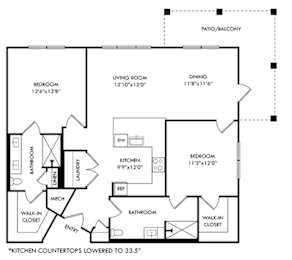 2 beds, 2 baths, 1,206 sqft, $2,049