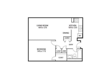 1 bed, 1 bath, 670 sqft, $1,400