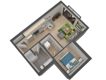 1 bed, 1 bath, 553 sqft, $1,395