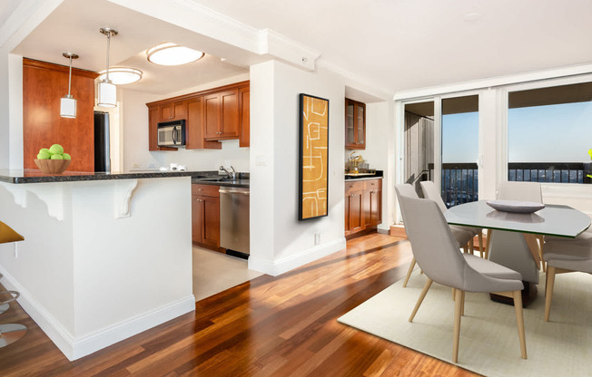 Living Room with Hard Surface Flooring and Balcony