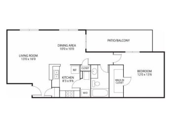 1 bed, 1 bath, 960 sqft, $1,595