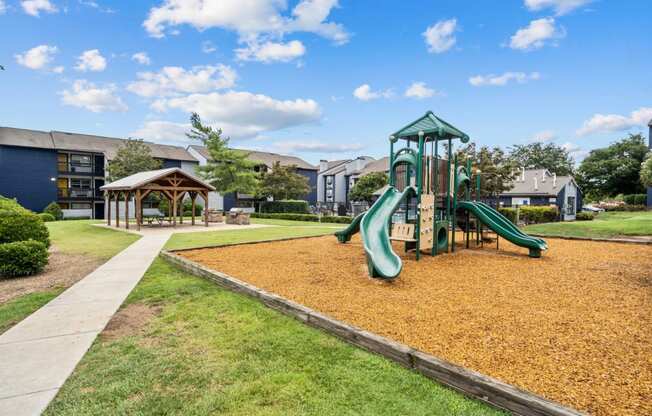 the preserve at ballantyne commons playground with slide and gazebo