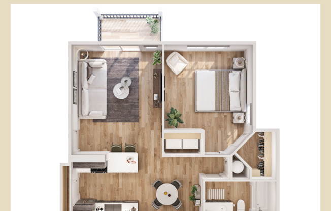 1 bed, 1 bath, 758 sqft, $1,765, Unit D-301