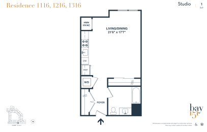 Studio, 1 bath, $2,558