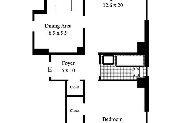 1 bed, 1 bath, 760 sqft, $6,000, Unit 16E