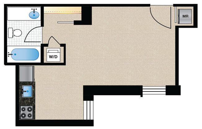 Studio, 1 bath, $1,595, Unit 005