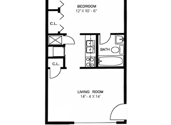 1 bed, 1 bath, 450 sqft, $1,068, Unit 01