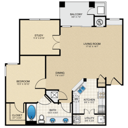 1 bed, 1 bath, 940 sqft, $1,541