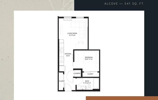 1 bed, 1 bath, 541 sqft, $1,178