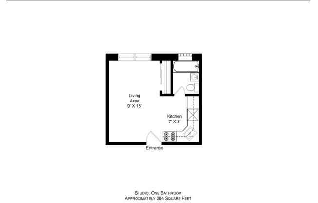 Studio, 1 bath, 300 sqft, $1,395, Unit 104