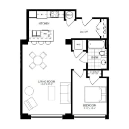 1 bed, 1 bath, 835 sqft, $2,004