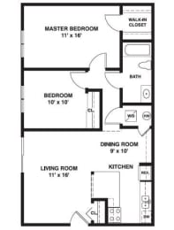 2 beds, 1 bath, 904 sqft, $2,320