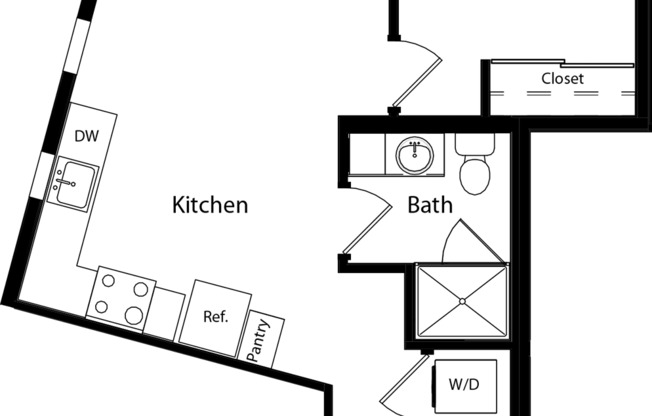 1 bed, 1 bath, 628 sqft, $2,499, Unit 732
