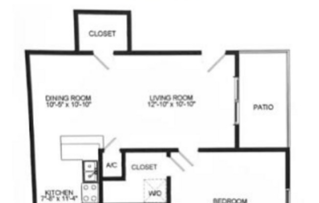 1 bed, 1 bath, 684 sqft, $1,275