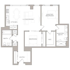 2 beds, 2 baths, 1,076 sqft, $6,109