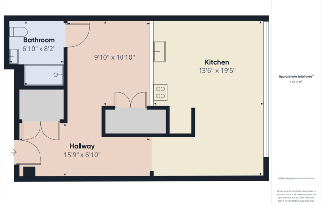 1 bed, 1 bath, 631 sqft, $1,264, Unit 305