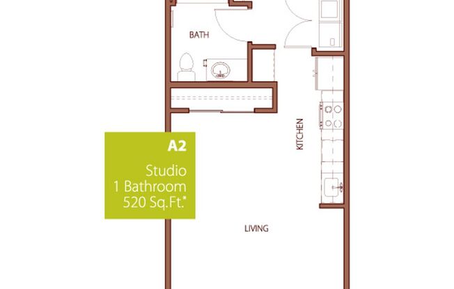 Studio, 1 bath, $1,695, Unit Unit A213
