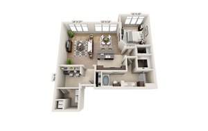 1 bed, 1 bath, 1,102 sqft, $3,055