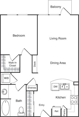 1 bed, 1 bath, 804 sqft, $2,525, Unit 219