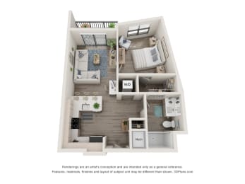 1 bed, 1 bath, 707 sqft, $1,667