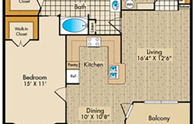 1 bed, 1 bath, 870 sqft, $1,695