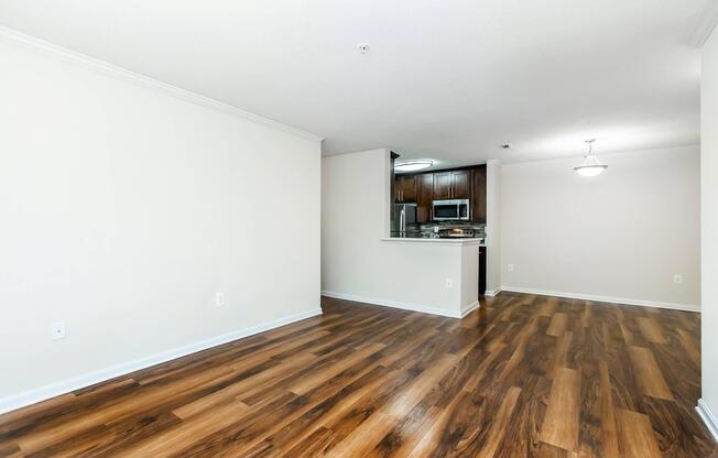 a room with a wood floor