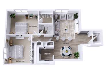 2 beds, 1 bath, 980 sqft, $1,788